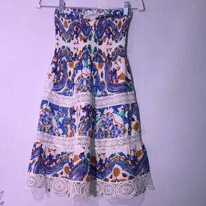 Luisa Linen Colorful Bohemian mini dress small